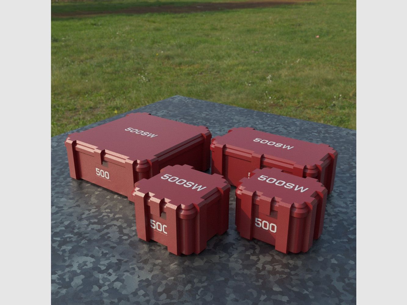 Filamelt Munitionsbox / .500 S&W / ‘Klappdeckel’ / Patronenbox, Ammo Box