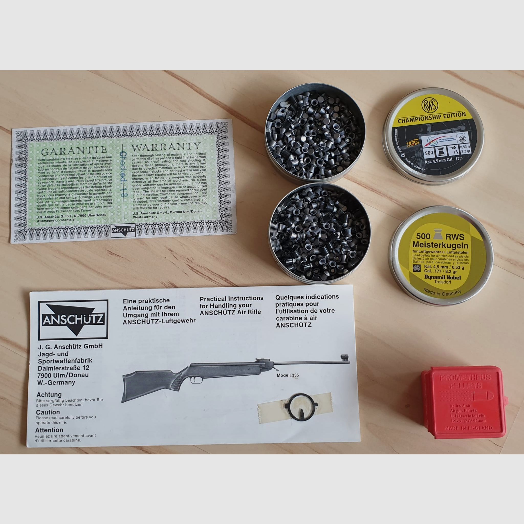 Luftgewehr Anschütz Model 335 Magnum 4,5mm (voll funktionsfähig, neuwertig), inkl. Verpackung und Munition 