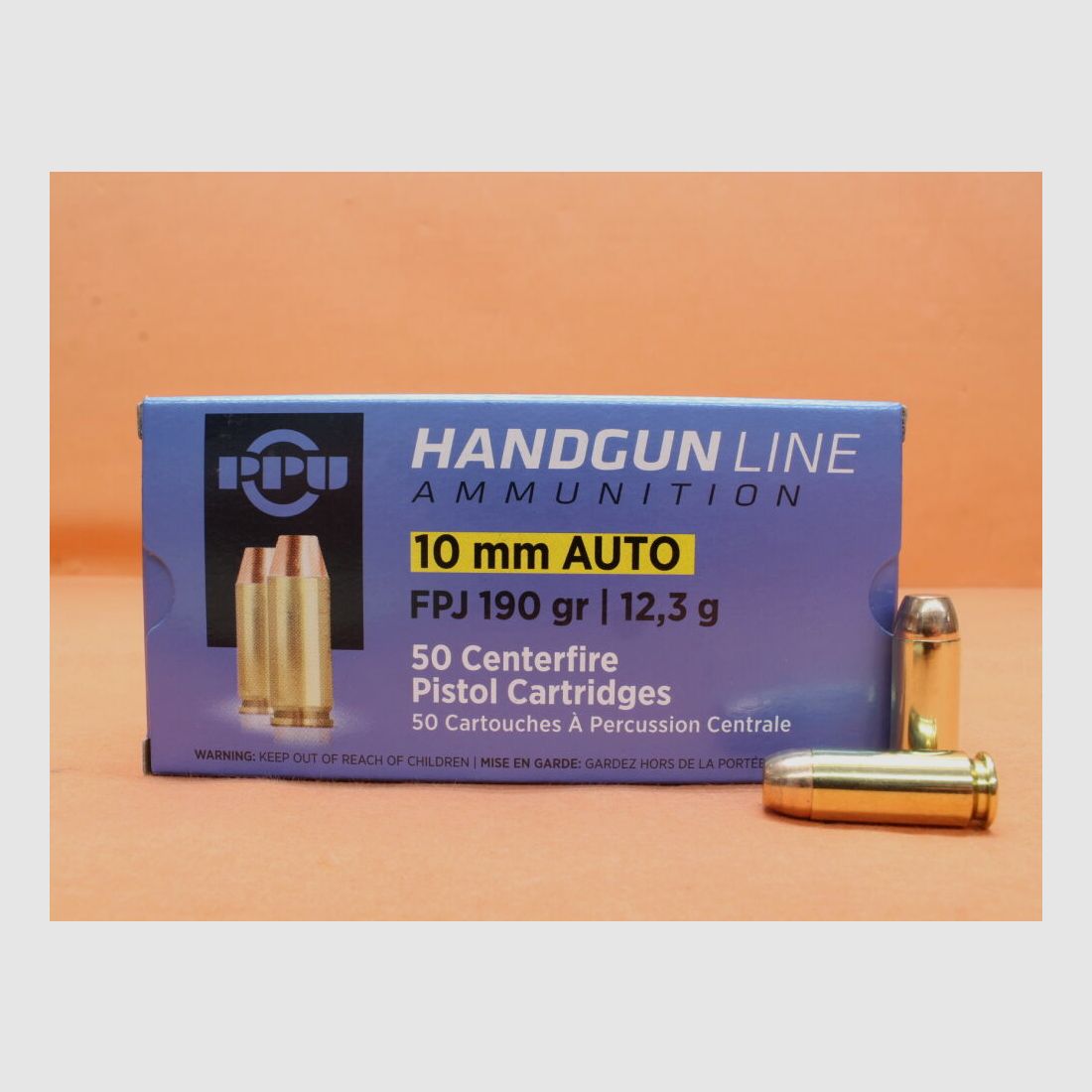 Prvi Partizan Patrone 10mmAuto Prvi Partizan 190grs FPJ (A-195) VE 50 cartucce/ 12,3g palla piena a testa piatta