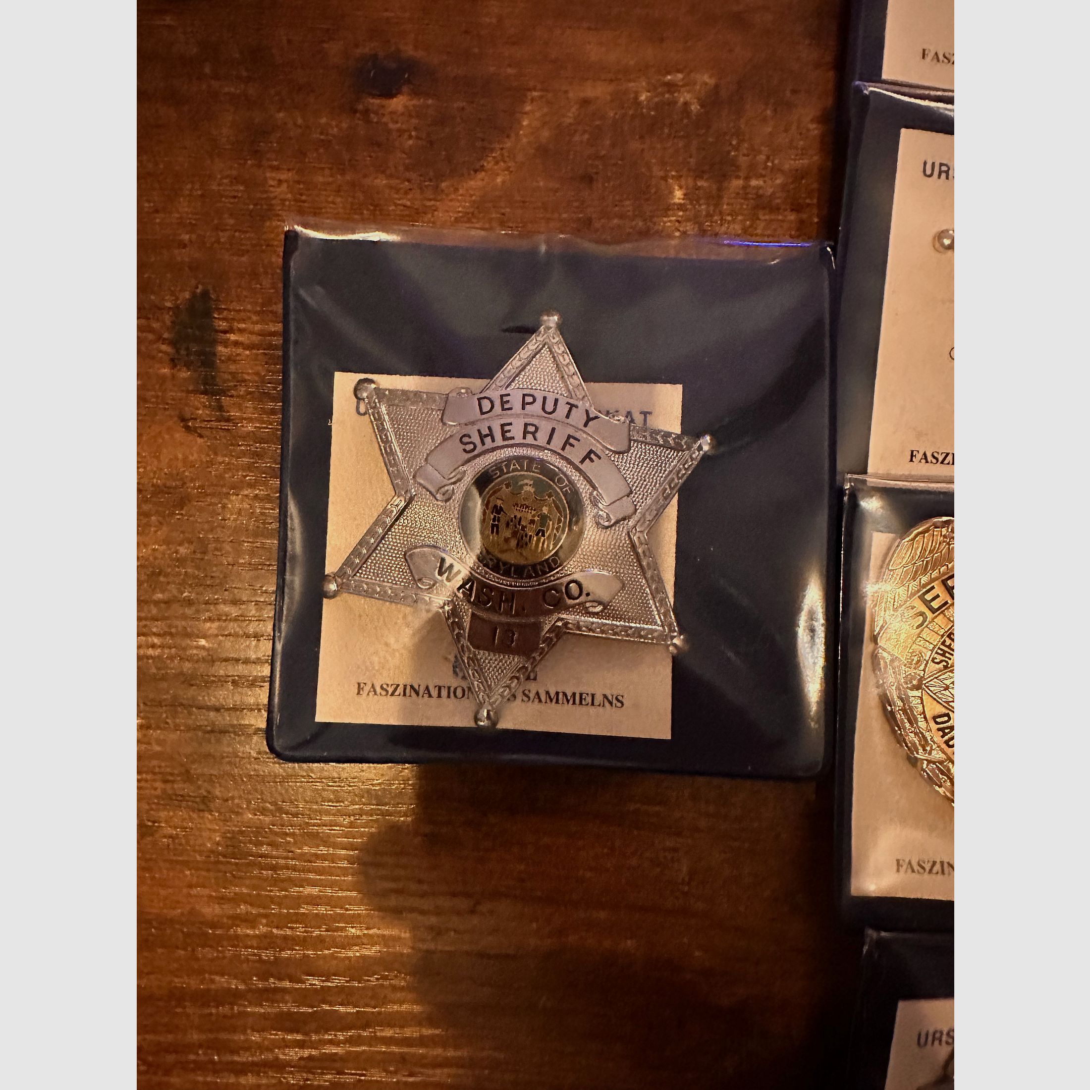 Good police badge and badge of the wild west