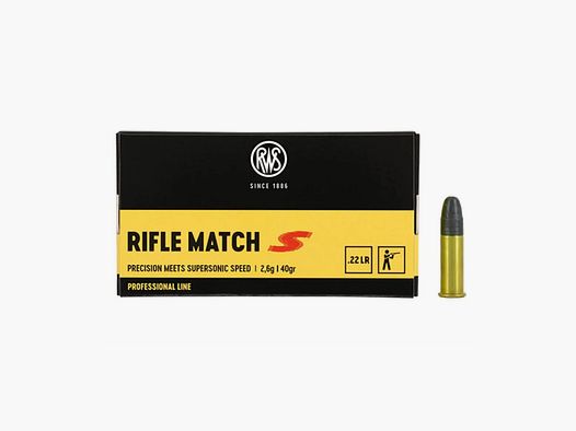 RWS Rifle Match S .22 LR RN 40 Grain 50stuks