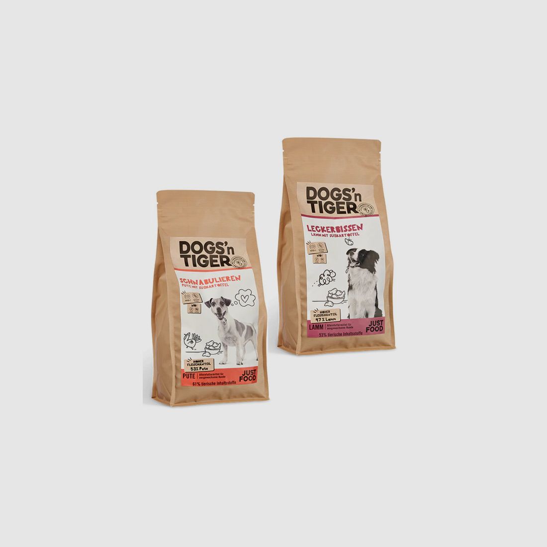 Dogs’n Tiger Probierpaket Hunde Trockenfutter 2x2kg