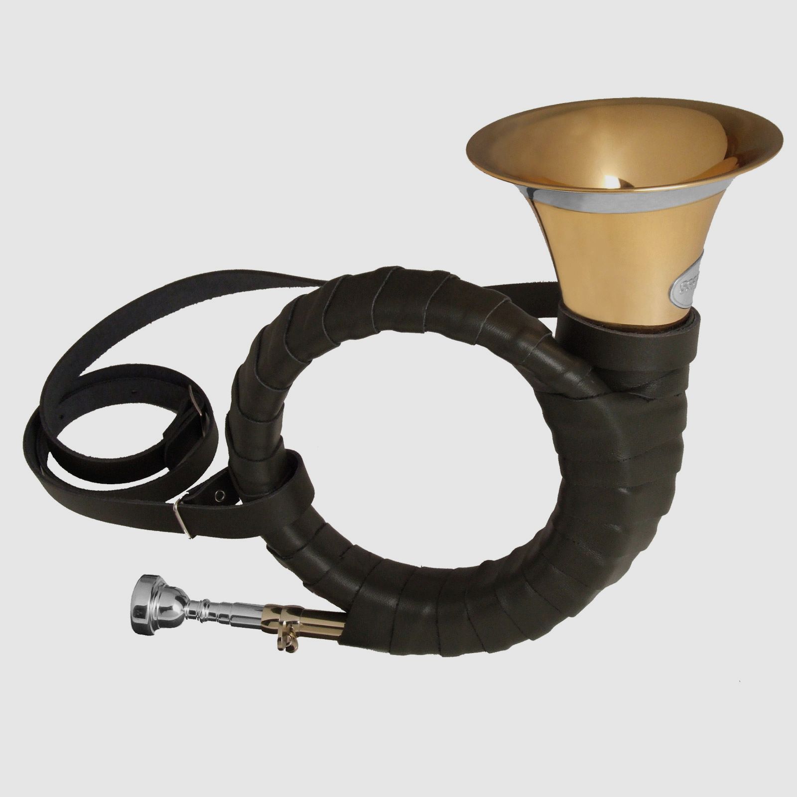 Fürst-Pless-Horn mit Lederumwicklung und Stimmzug