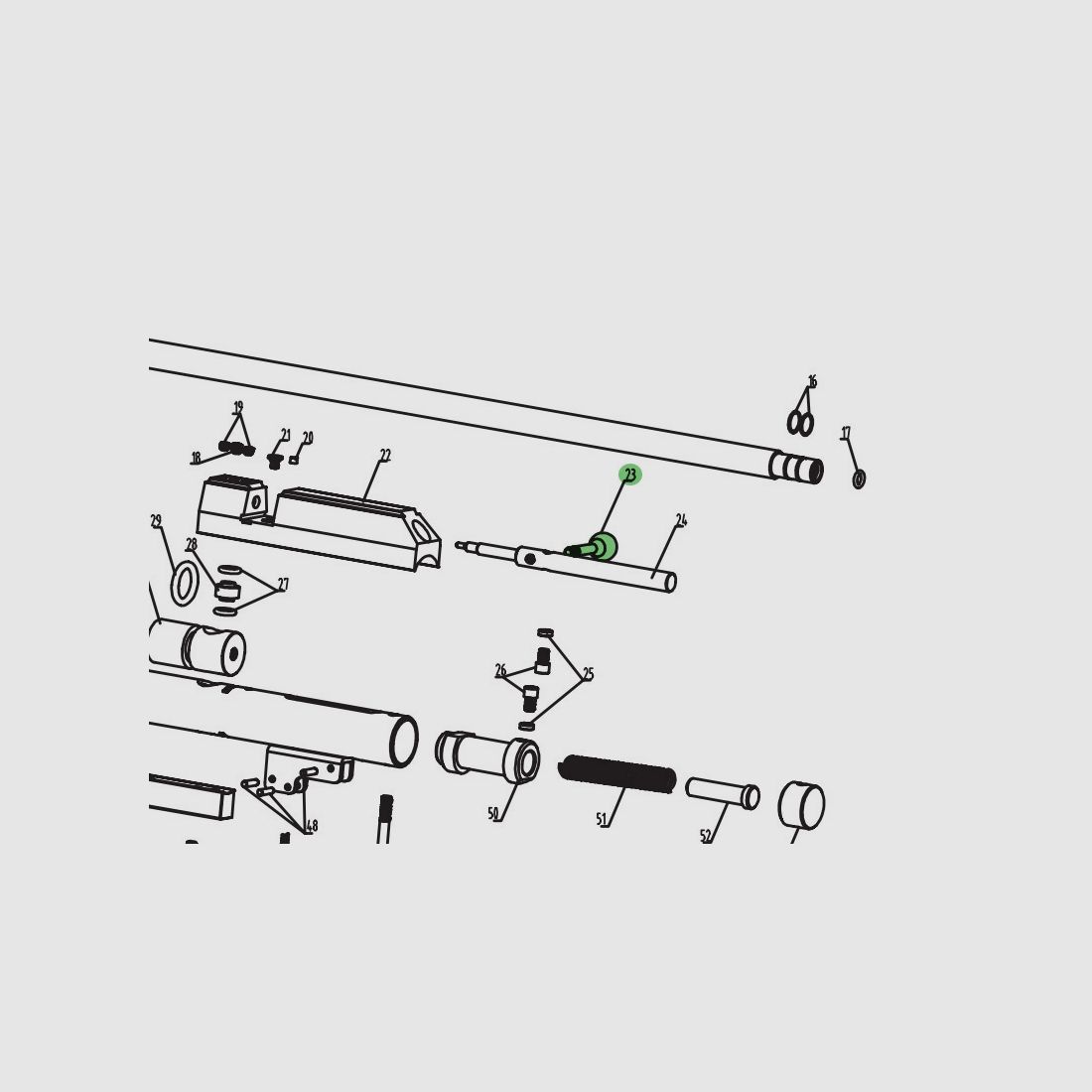 Spannhebel fĂĽr Pressluftgewehr Diana Stormrider und CO2 Pistole Bandit Chaser Airbug, Ersatzteil