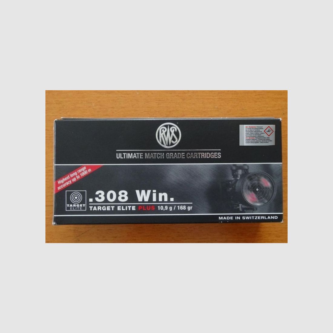 .RWS 20 Cartuchos RWS .308 Win.Target Elite Plus 10,9g /168 grs.