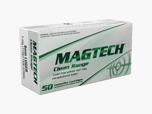 Magtech 9mm Luger FEB Clean Range 7.5g/115grs.