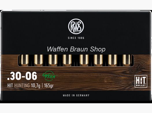 RWS .30-06 HIT 10,7g 165 grain bleifrei 20 Stück