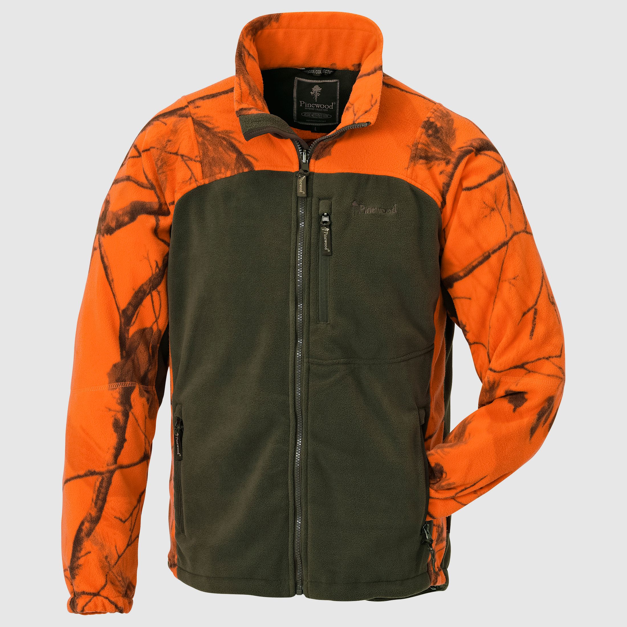 Pinewood Fleece Kinderjacke orange/grün