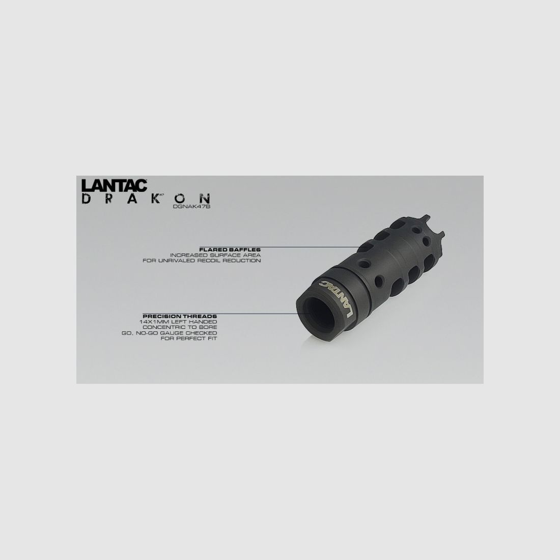 LANTAC Drakon™ Muzzle Brake DGNAK47B™ per fucili in stile AK47., immagine 4 di 6