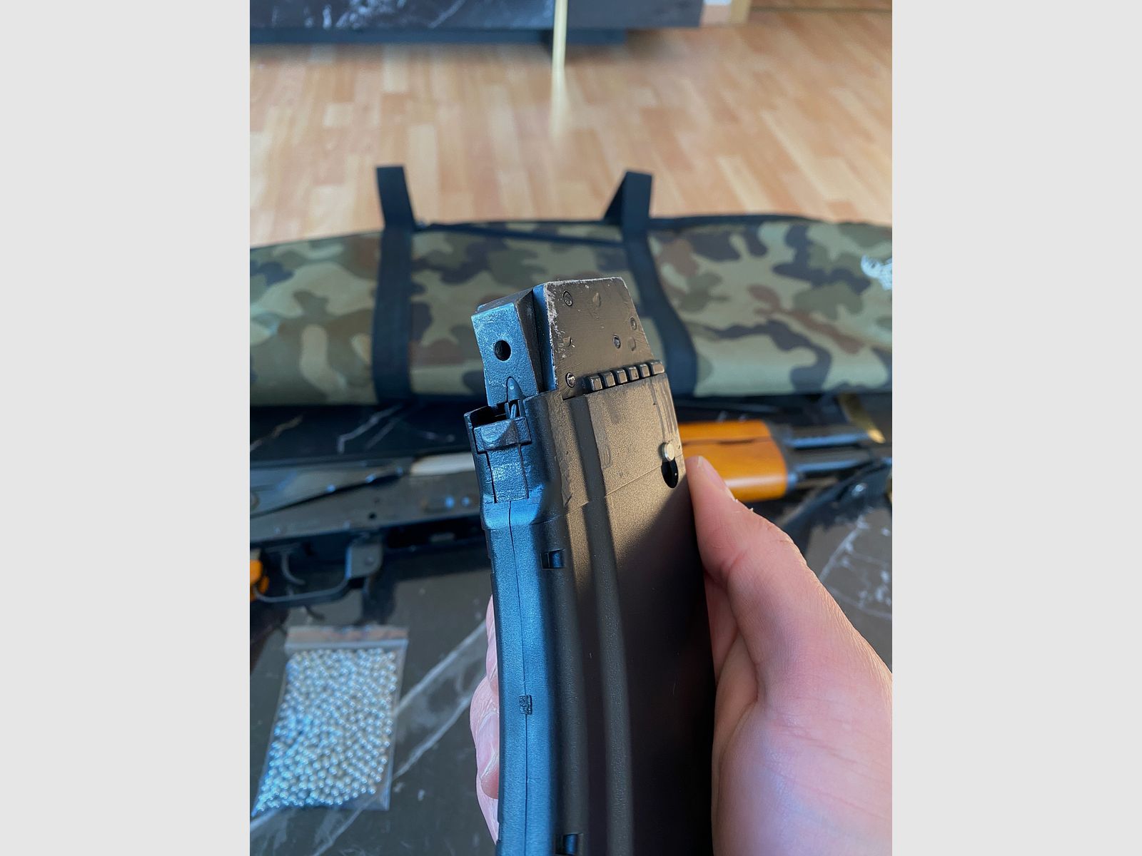 Umarex G.S.G AK47 4,5mm BB luchtgeweer CO2 als nieuw van metaal en hout en accessoires