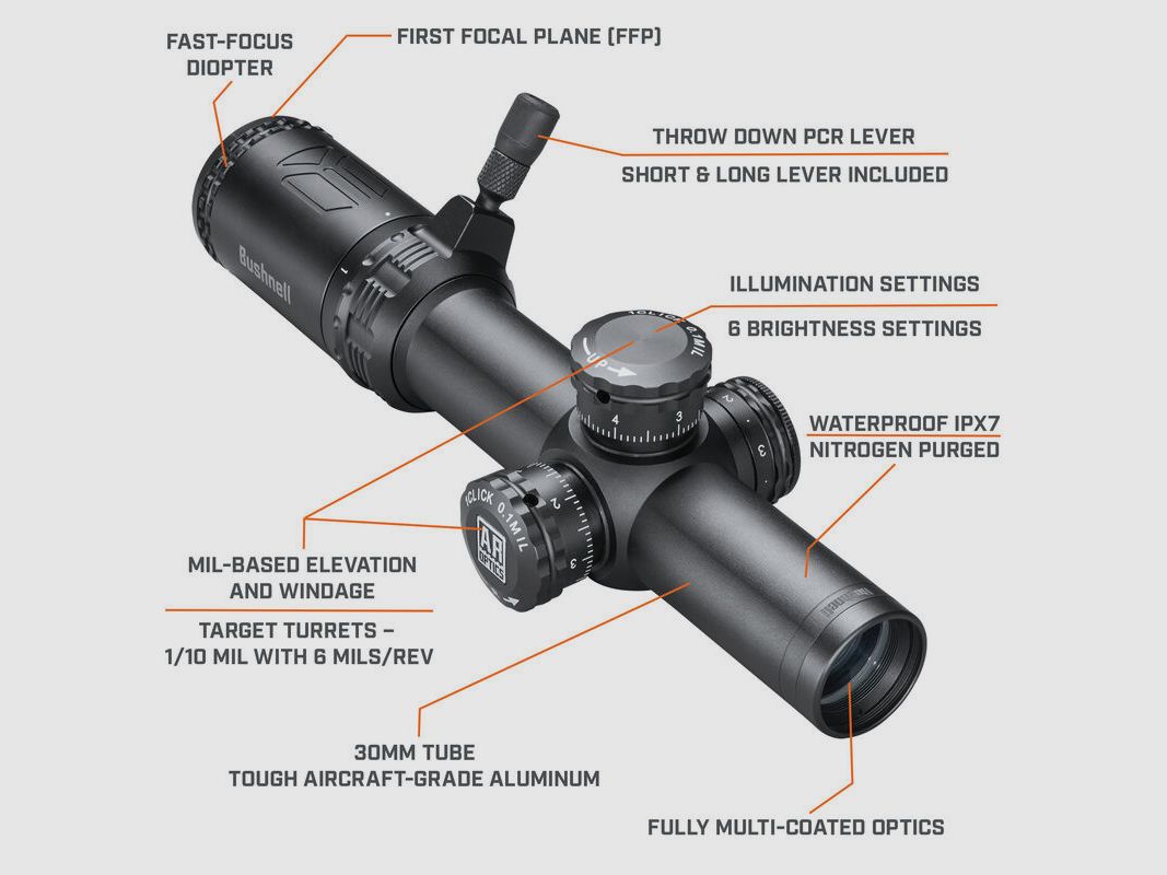 Bushnell Zielfernrohr AR 1-4x24 BTR-1 FFP #AR71424I