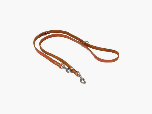 Laisse de chasse en cuir pleine fleur 12 mm x 2,00 m Cognac / laiton
