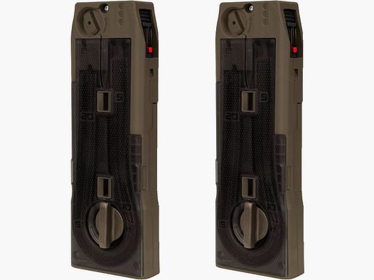 2x Planet Eclipse CF20 / 20 disparos cargador FSR (Marrón Tierra)