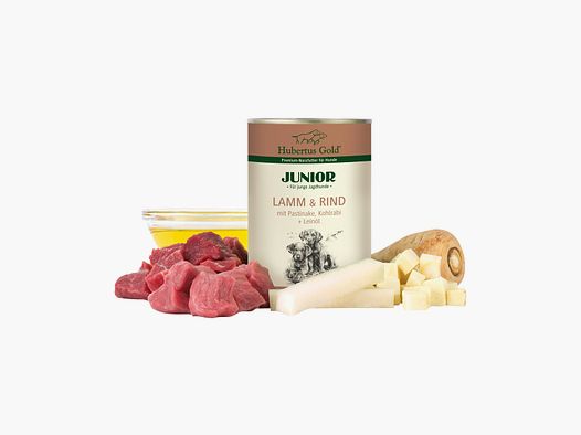 HUBERTUS GOLD Junior Jagnięcina i Wołowina z Pasternakiem, Kalarepa 400g