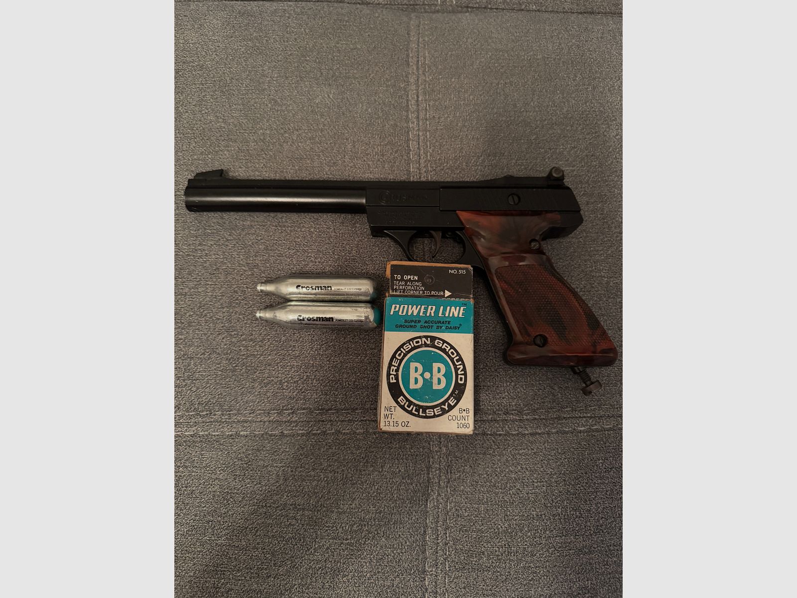 CO2 Luftpistole Crosman Model 454 (.177 / 4,5mm BB) – Vintage Set mit CO2 & Munition