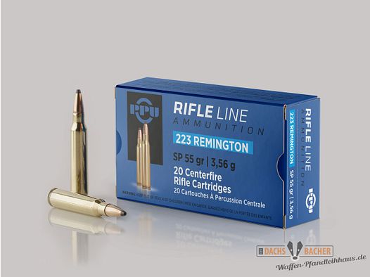 PPU Privi Partizan .223 Rem 3,56g/55gr SP Teilmantel 20 Schuß
