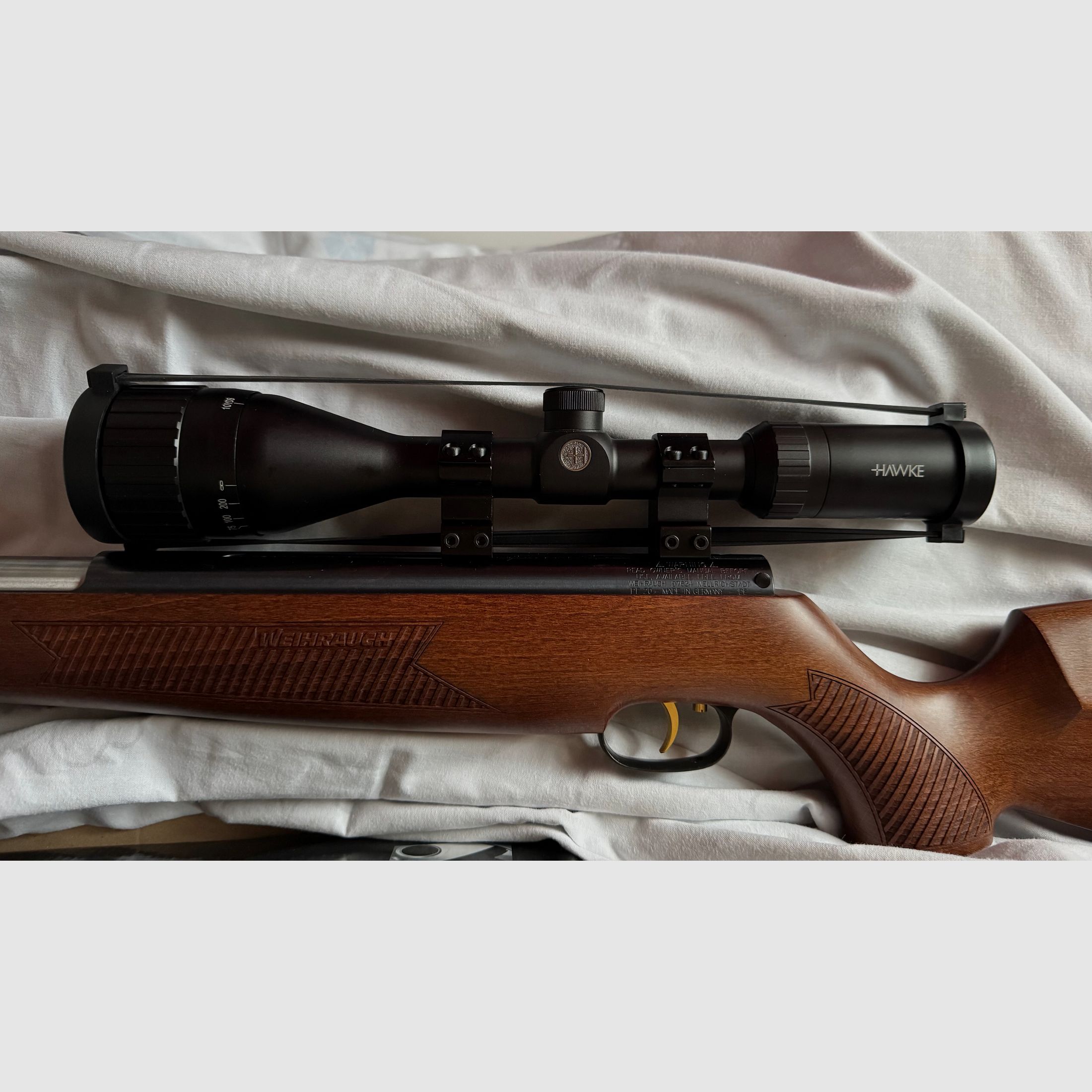 HW 97 5,5 + Zielfernrohr HAWKE + Futteral Frankonia für 2 Gewehre