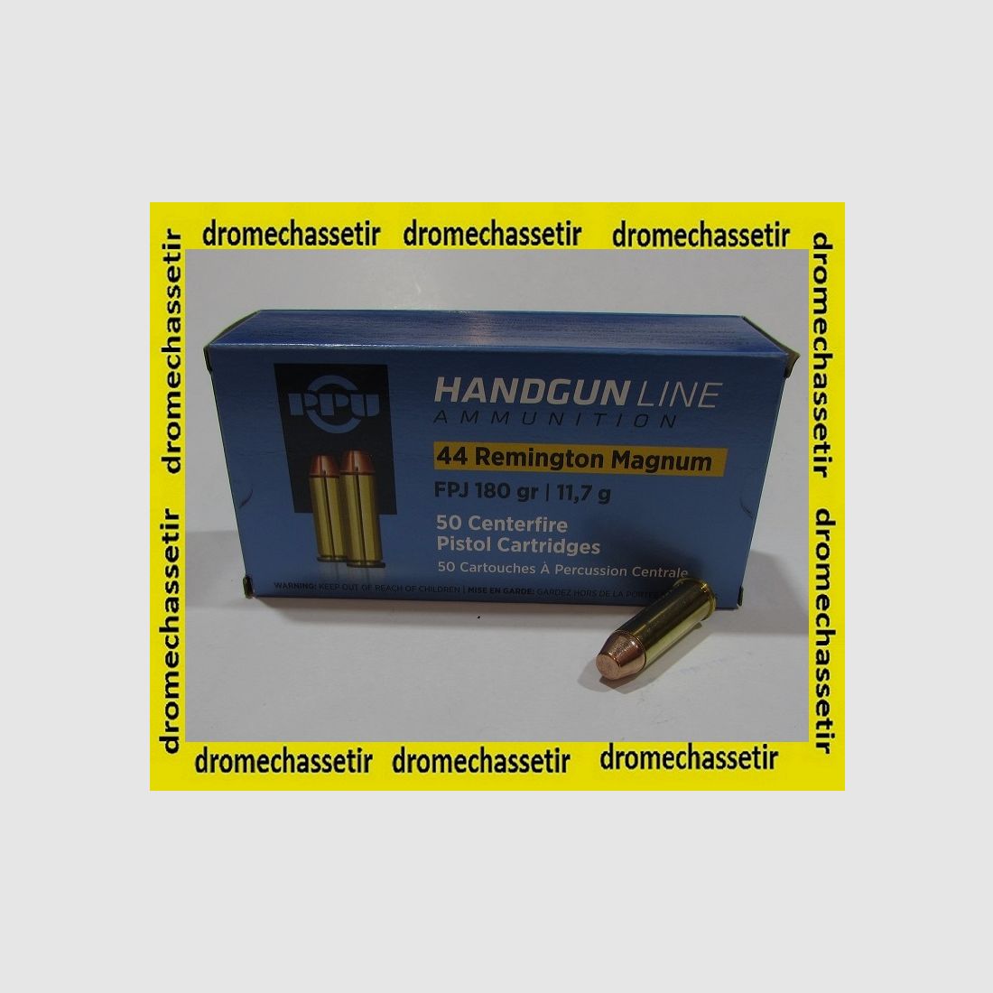50 Patronenbox Partizan im Kaliber .44 Rem Mag 180 gr FPJ