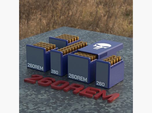 Filamelt Munitionsbox / Ammo Box .260 Remington – Patronenbox für 50 Schuss, Made in Germany