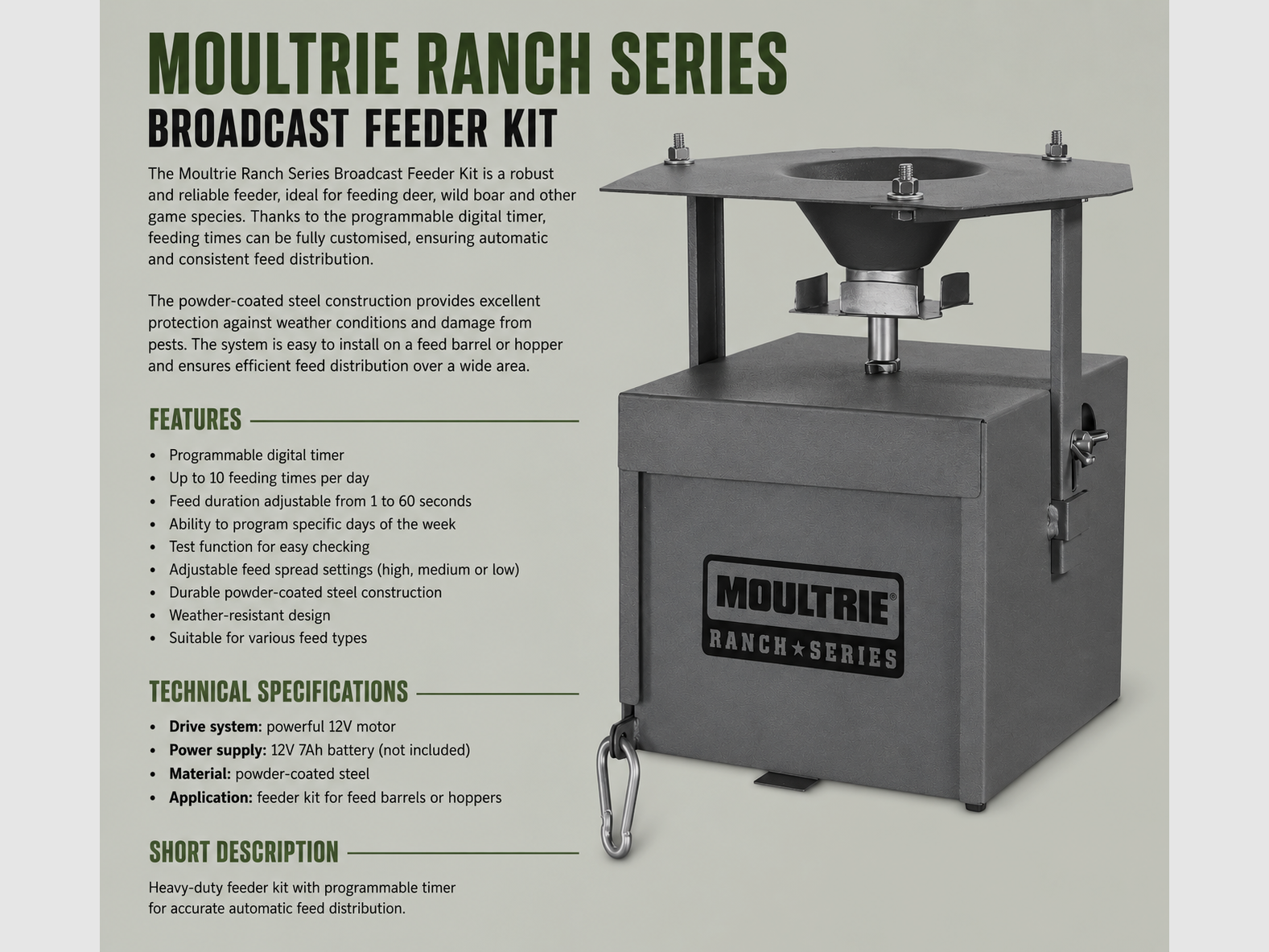 Moultrie Ranch Series kit de distributeur d’aliments à la volée, image 2 sur 3