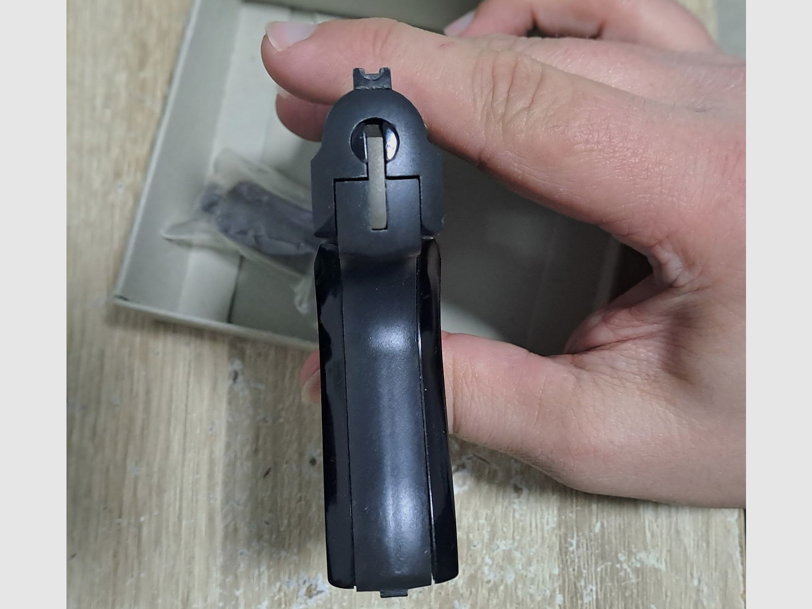 Alte Rhöner SM 15 Kal. 8 mm Knall im PTB 83/2 mit Verpackung!