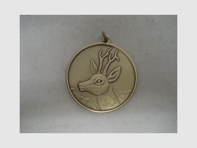 Medalla de caza Rehbock-bronce - 40mm, anillo y argolla
