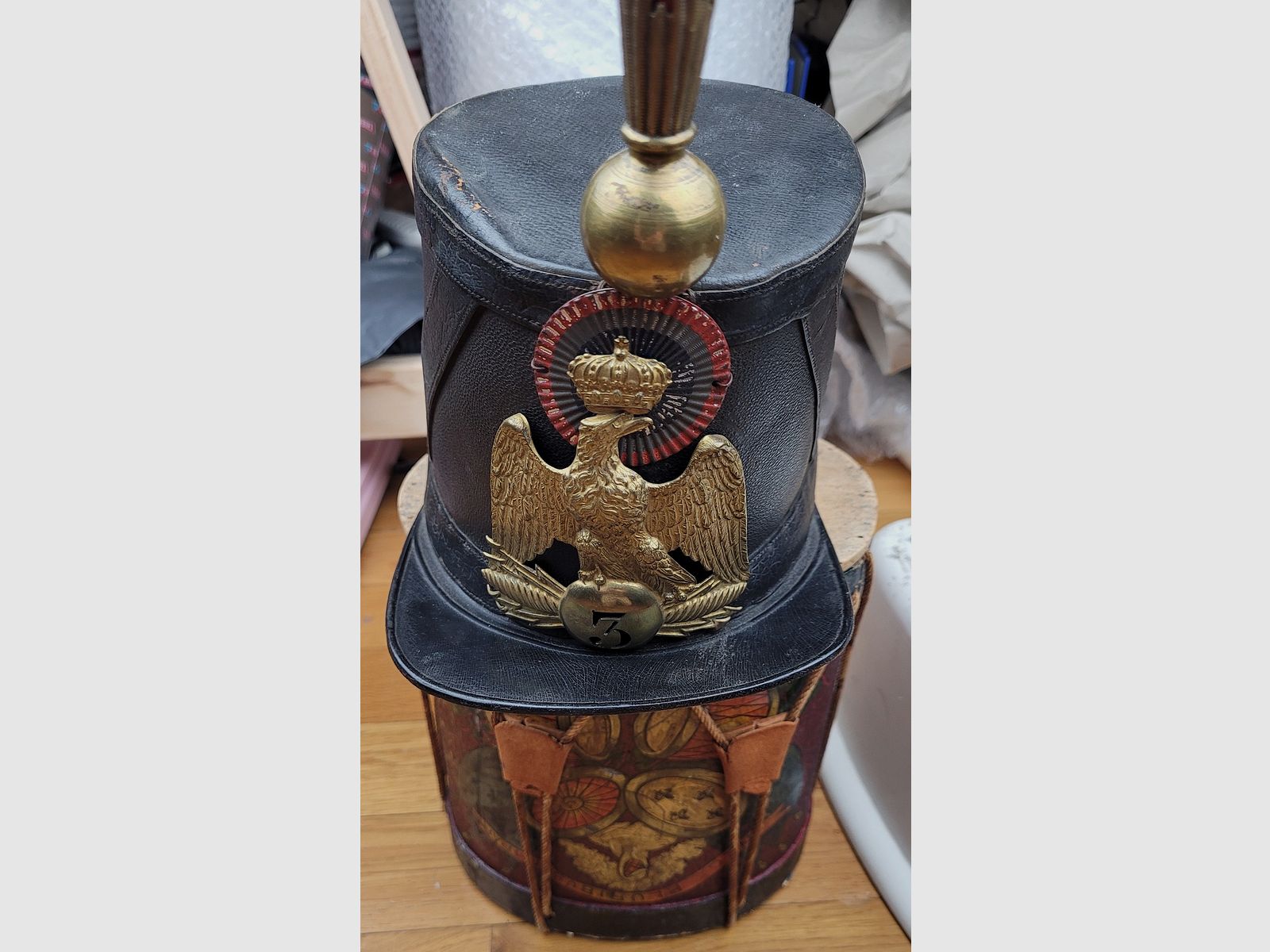 Très beau Shako d&rsquo;Officier 3ième Rgt des Voltigeurs de la Garde Impériale – Mle 1860 – II° Empire – très rare – TBE, image 4 sur 16
