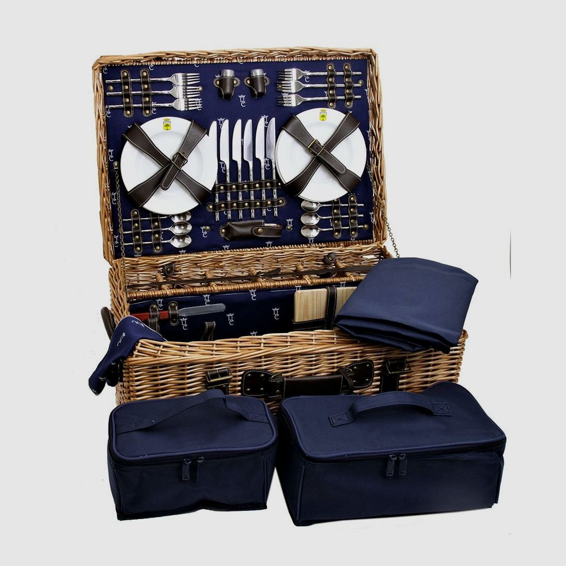 Lovergreen Picknick Motiv Picknickkorb für sechs Personen Champs-Elysees blau