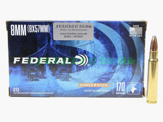 Federal Power	 Shok 8x57IS Teilmantel 170gr. 11g 20 Stück Staffelpreise