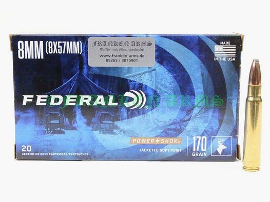 Federal Power Shok 8x57IS palla semipiena 170gr. 11g 20 pezzi prezzi a scalare