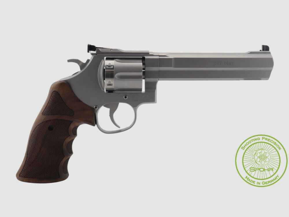 SPOHR L562 Standard 6.0 Stainless 6" Revolver with interchangeable cylinder 9mm Made in Germany