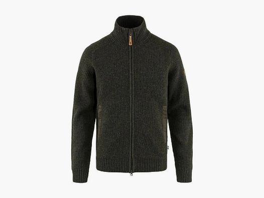 Fjällräven Herren Övik Zip Cardigan Knit Dunkeloliv XXL