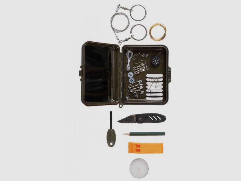SURVIVAL KIT - WASSERDICHTE BOX - 15-TLG.