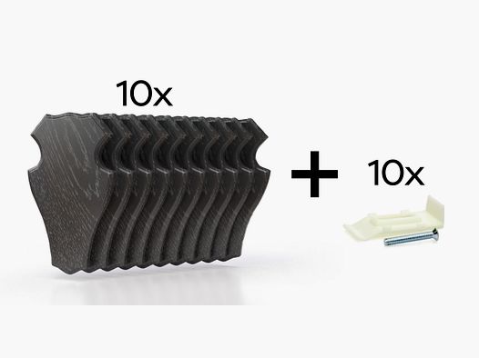 10x Tablica z poroża sarny dąb 1 22x13 ciemny