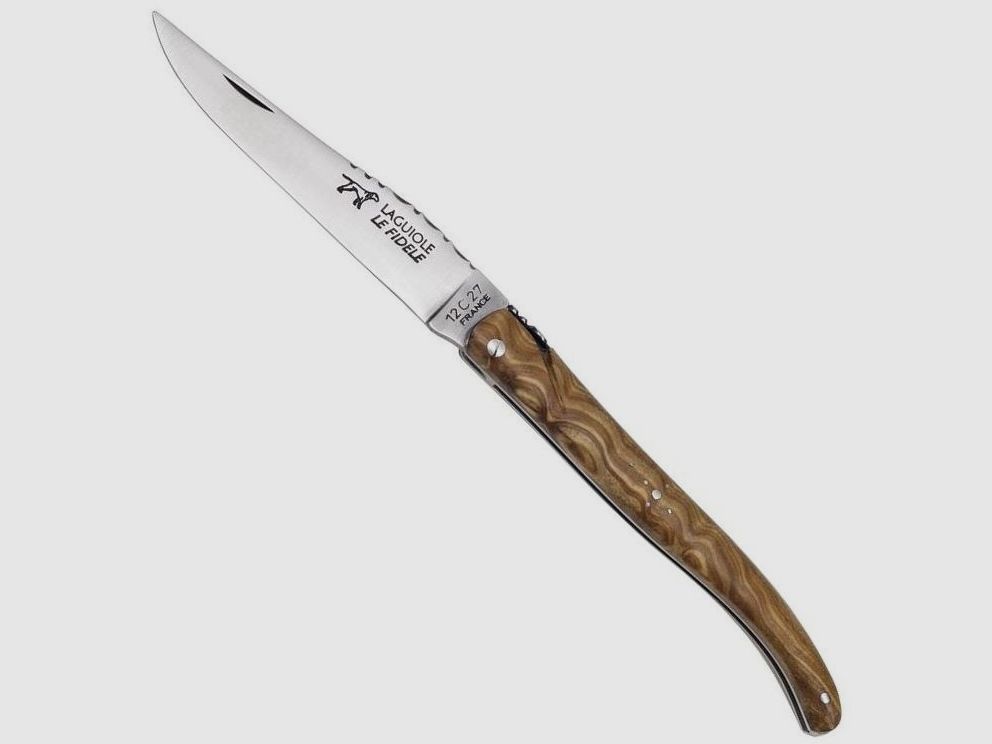 Laguiole Taschenmesser geschmiedet Olivenholz §42a konform legal führen