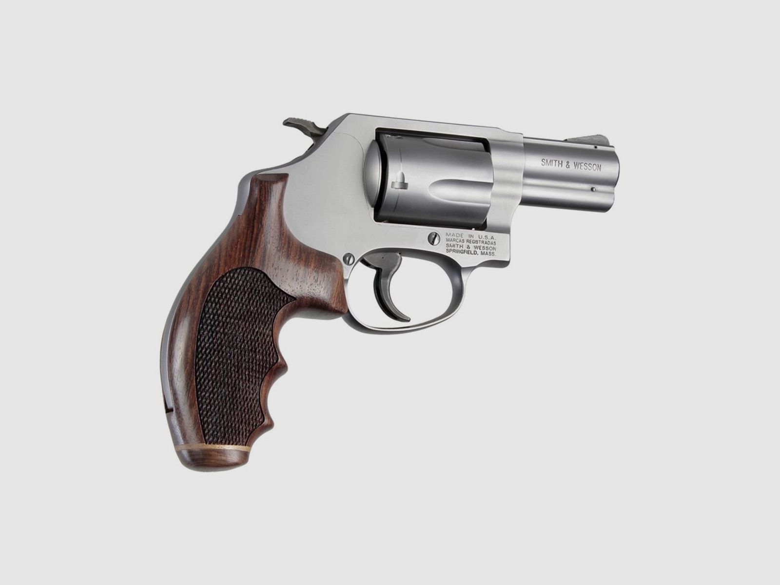 Holzgriff für S&W Revolver J Frame Round Butt, Rosewood Stripe/Cap Checkered