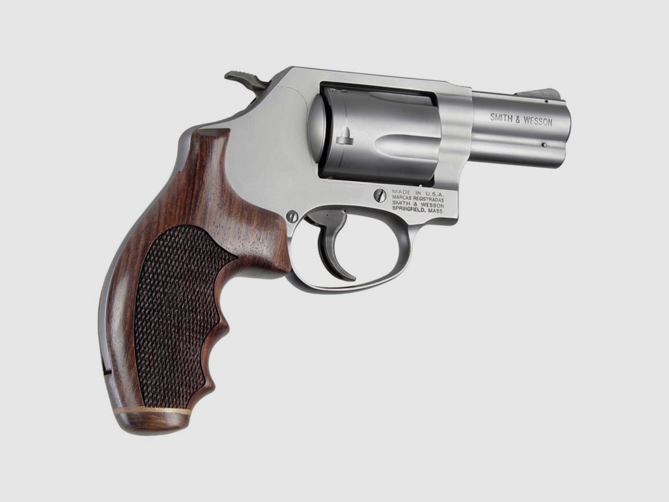 Holzgriff für S&W Revolver J Frame Round Butt, Rosewood Stripe/Cap Checkered