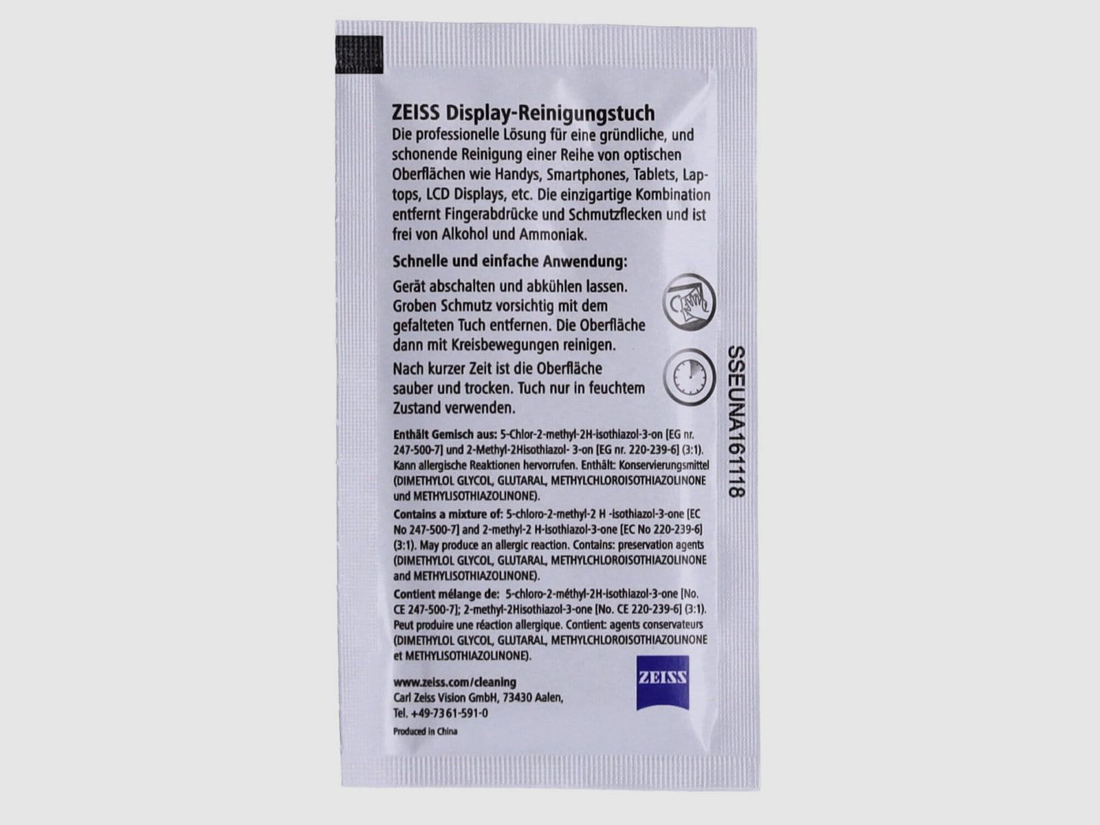 Lingettes nettoyantes humides ZEISS, image 5 sur 5