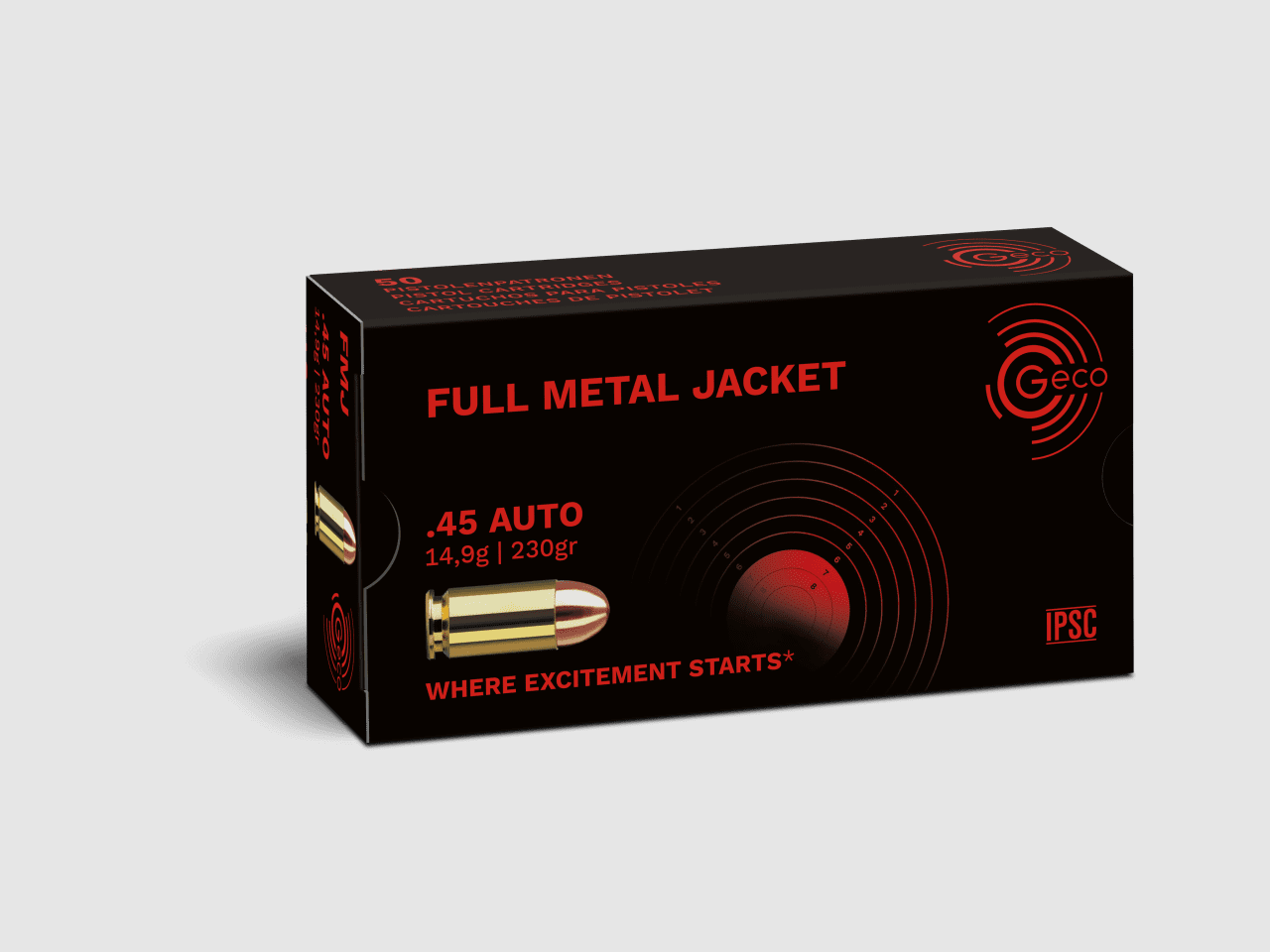 Geco .45 Auto full metal jacket 230 gr. - 50 pcs.