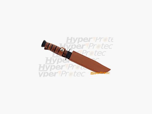 Couteau de combat USMC avec étui cuir marron claire