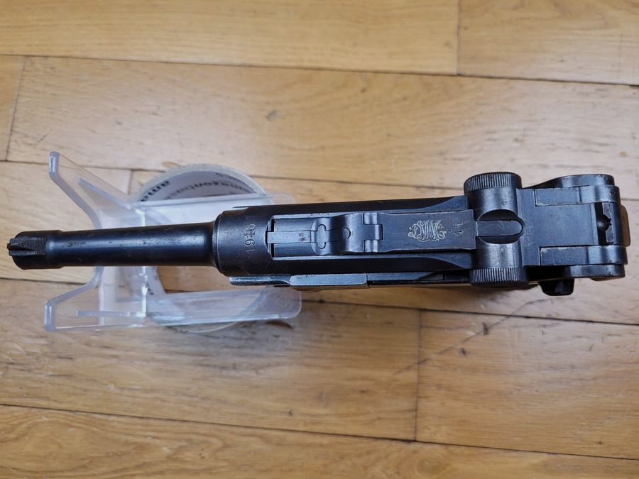 Ottimo Pistolet Luger P08 – DMW del 1916 – quasi non abbinato (ma quasi!) - 100% 14-18 – Buon caricatore con fondo in legno – Canne con rigature molto belle – TBE+ complessivo, immagine 11 di 19
