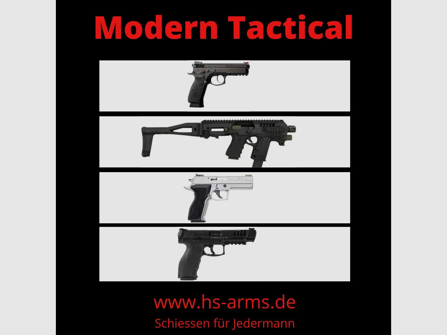 hs-arms Schießen für Jedermann - Paket 3 - Kurzwaffen - Modern Tactical
