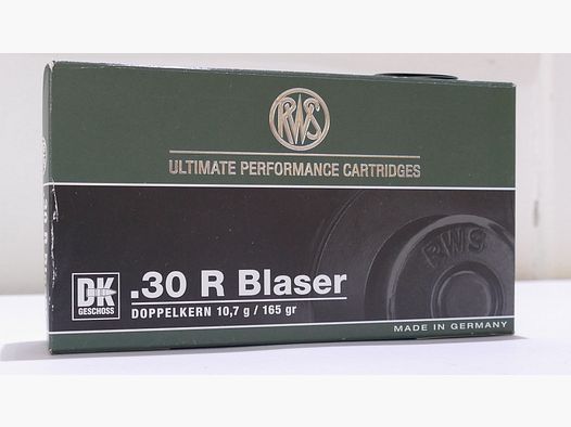 RWS .30 R Blaser DK 10,7g/165gr. Cartouches de fusil