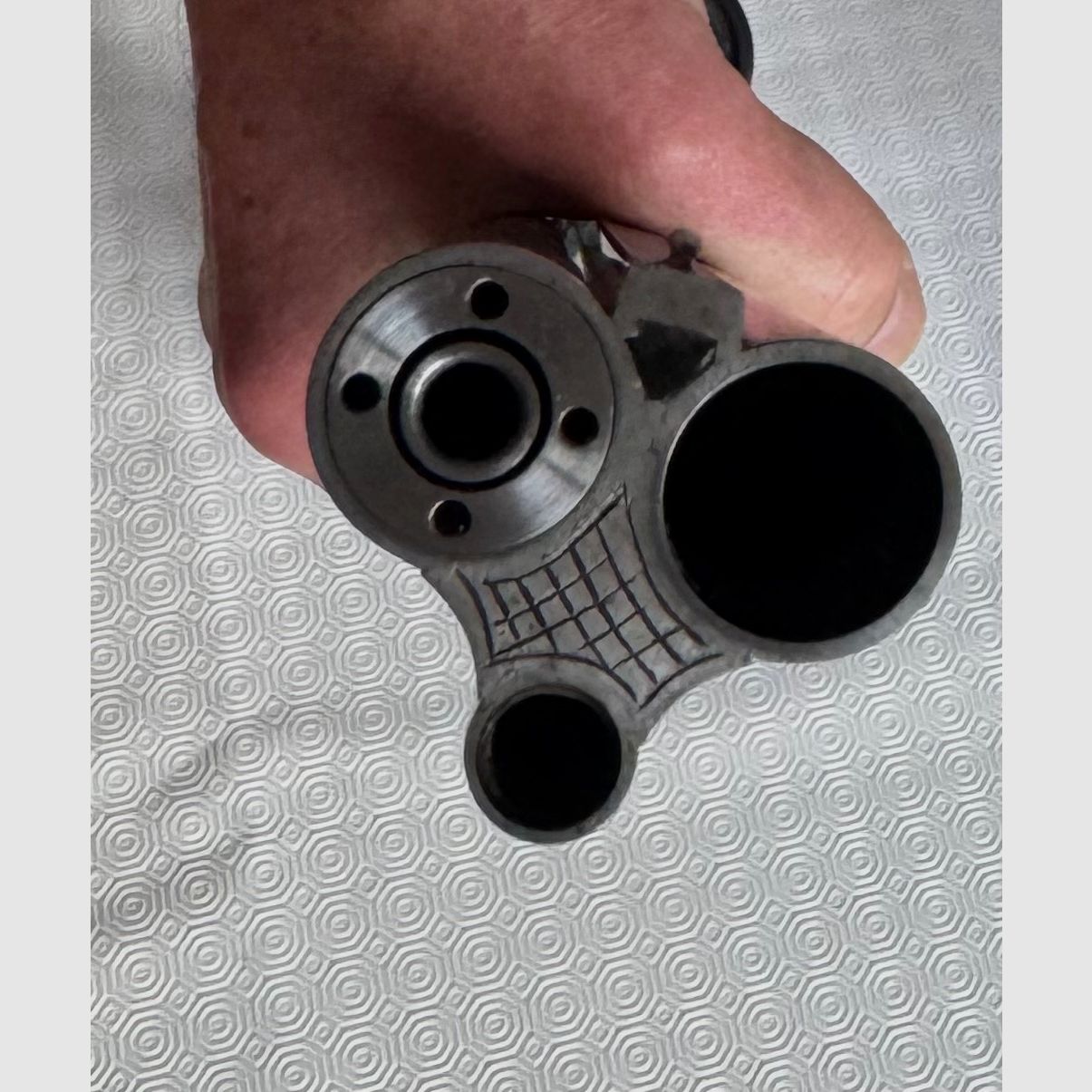 Wiertarka Simson model 30 – 7×65 R / 16/70 – z zamontowanym wkładem .22 Magnum (WMR) – Swarovski Habicht 1,5–6×42, celownik 1 – montaż Suhler z zaczepem