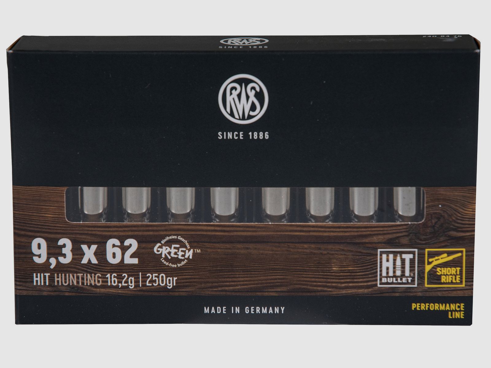 RWS Rifle Cartridges Hit Short Rifle 9.3x62. 250 grains