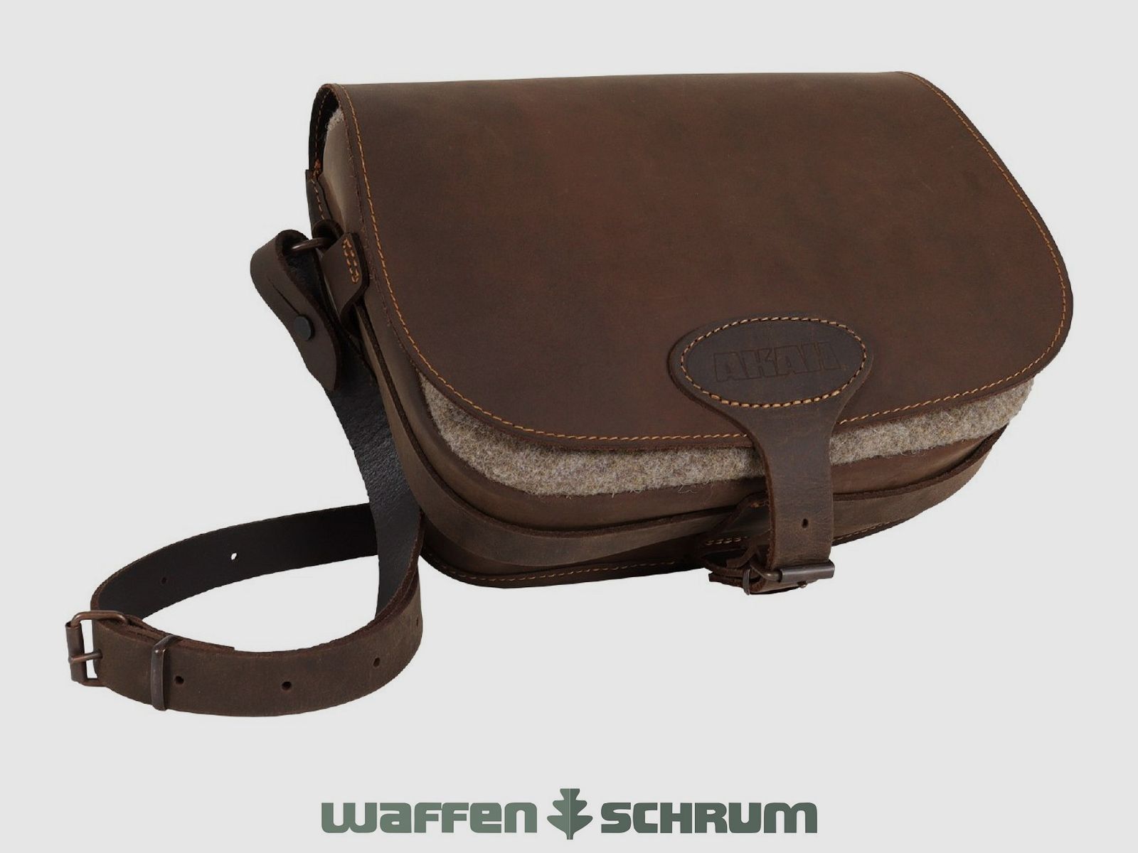 AKAH Jagdtasche Wollfilz Ranger Leder 25x18x10cm