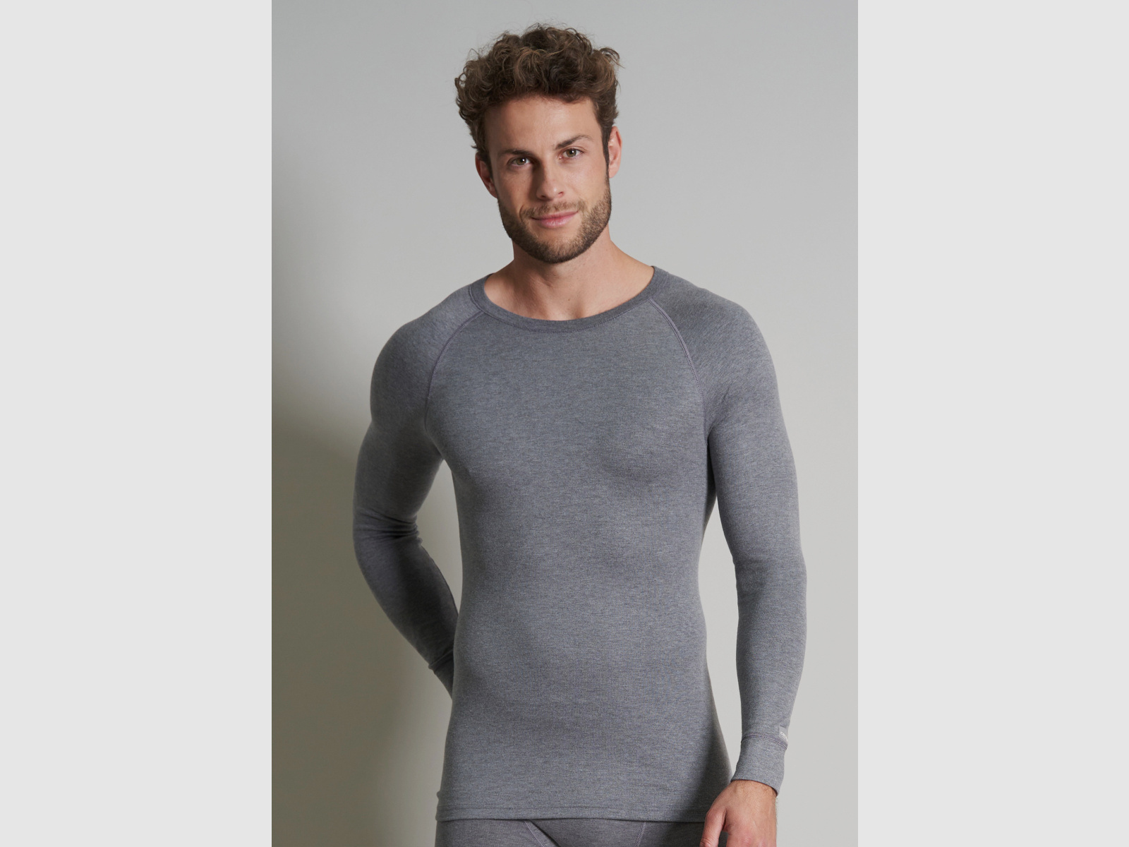 CECEBA Thermo Sport 1/1 Arm Shirt Grau Dunkel Melange