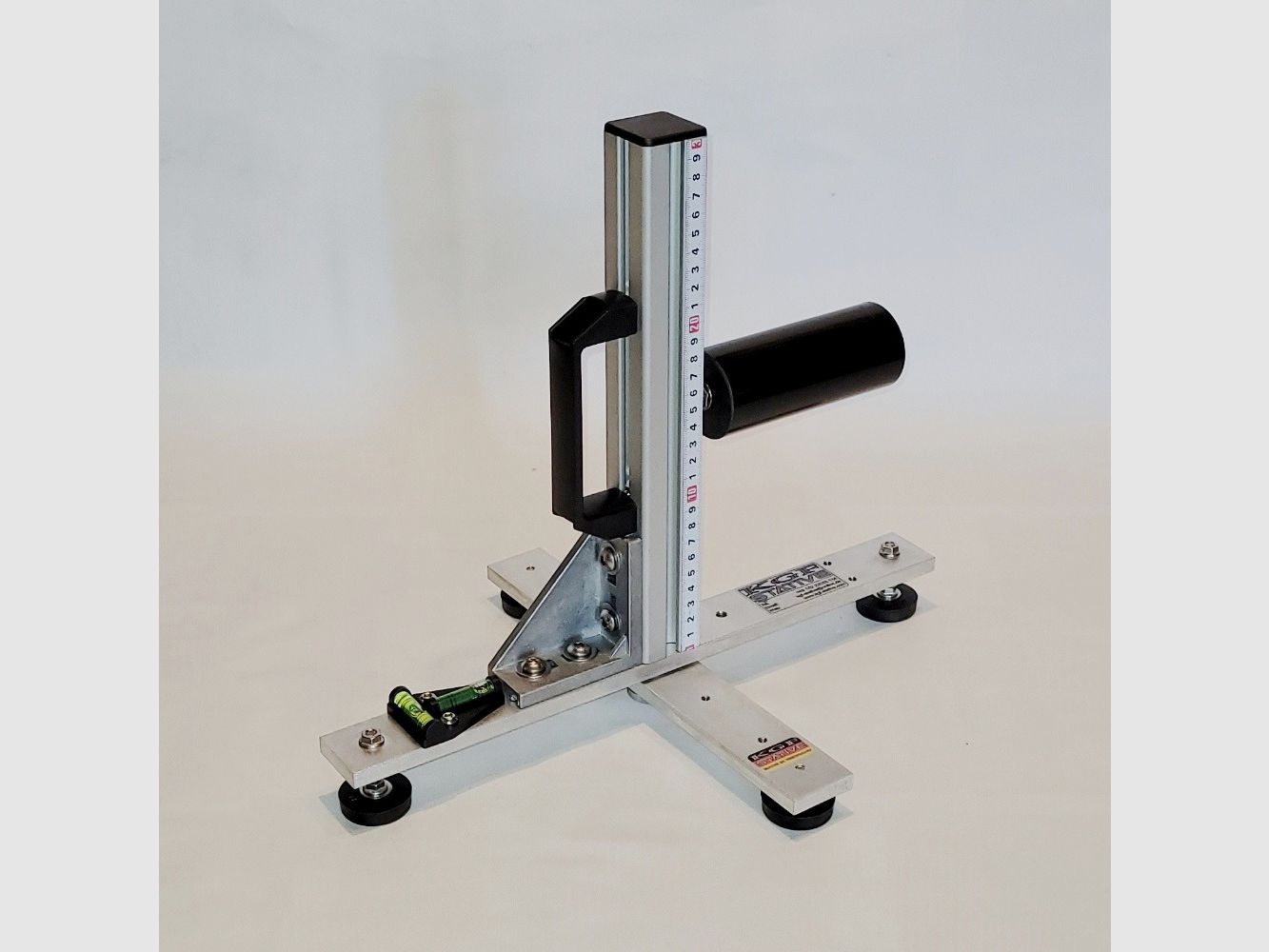 KGF Auflagestativ - Auflageständer Alu X-300-Pro mit Buchenholz-Auflage, klappbar, Waage, Griff und Maßband