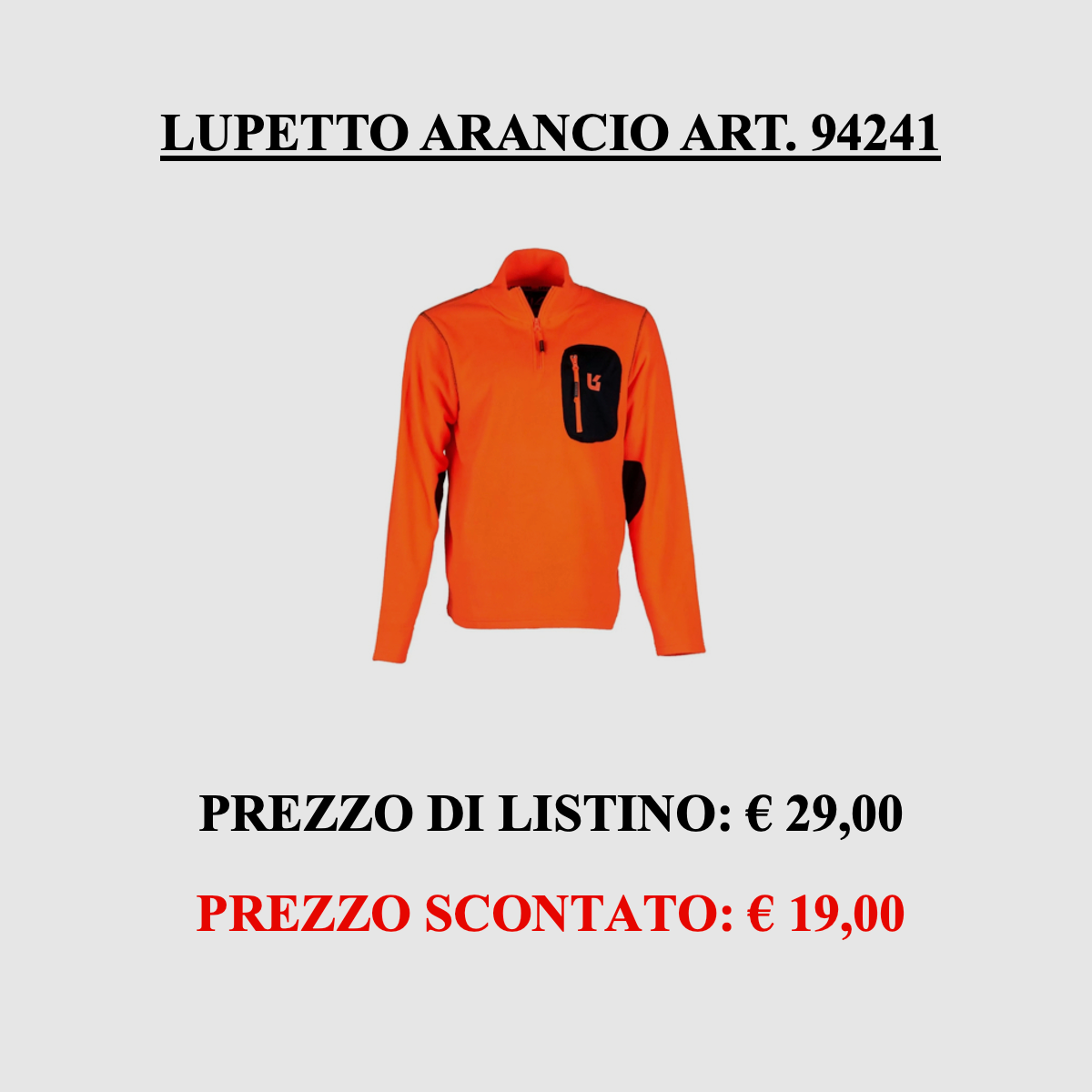 UNIVERS – LUPETTO ARANCIO FLUO’ ART. 94241, zdjęcie 1 z 3
