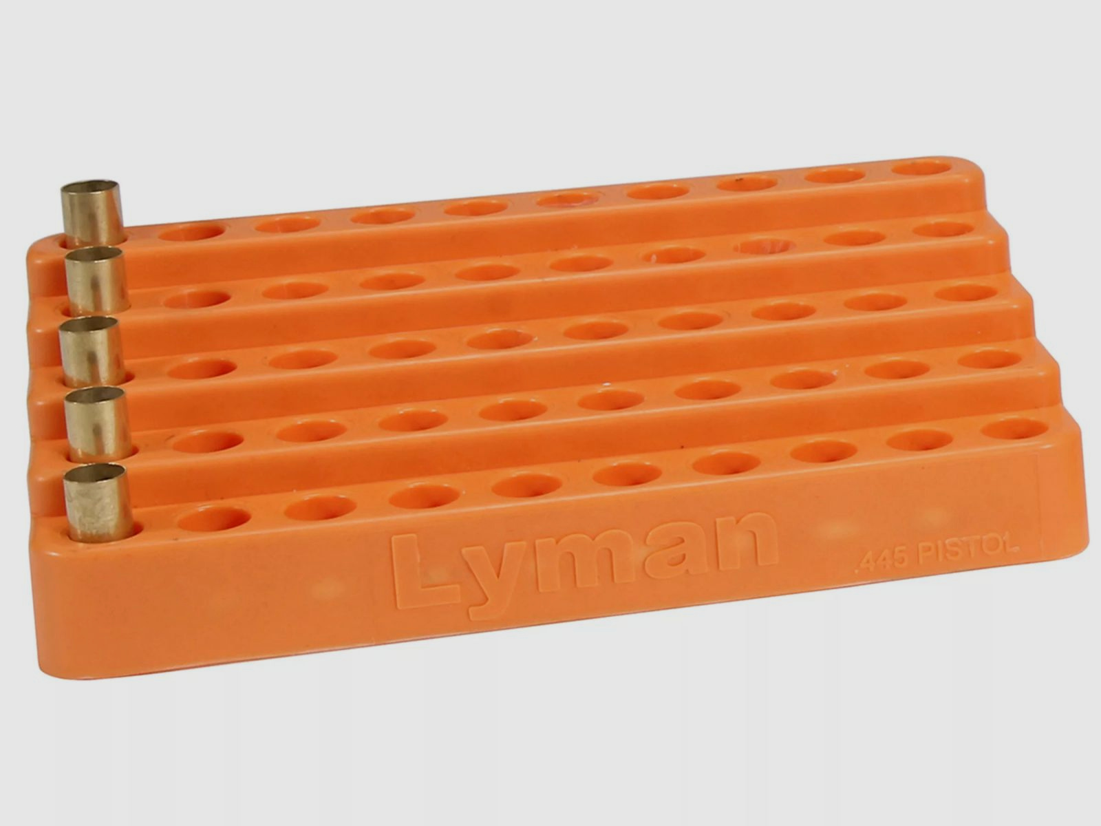 Lyman plastic loading block stepwise .445 diameter small pistol for 50 cases